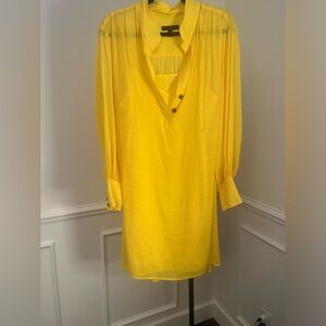 Banana republic yellow dress with slip